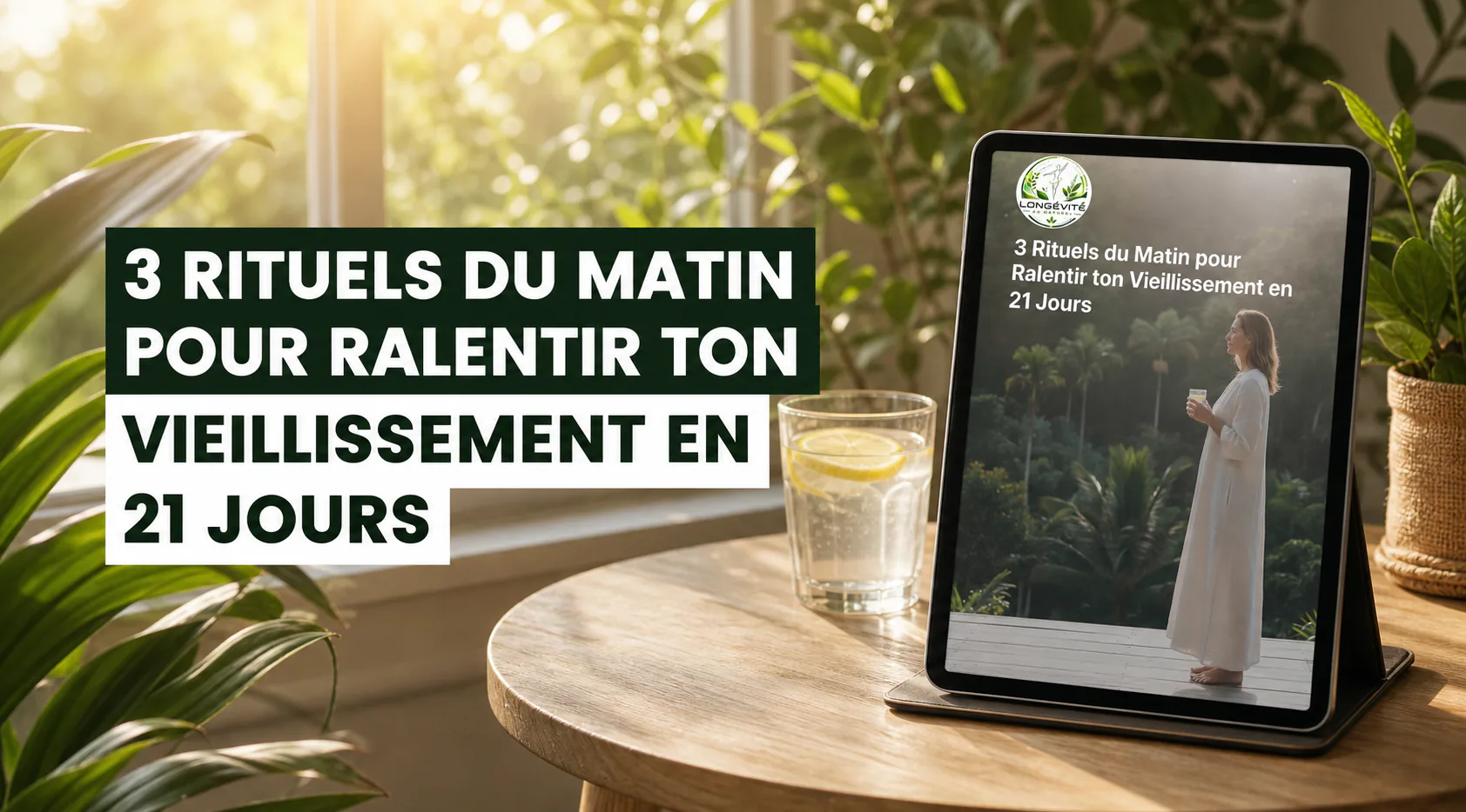 Présentation du guide 3 Rituels du Matin pour Ralentir ton Vieillissement en 21 Jours