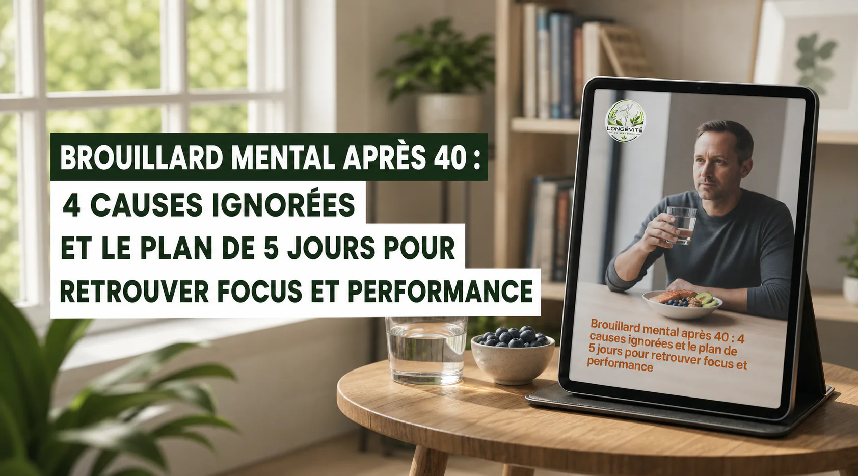 Présentation du guide Brouillard mental après 40 : 4 causes ignorées et le plan de 5 jours pour retrouver focus et performance