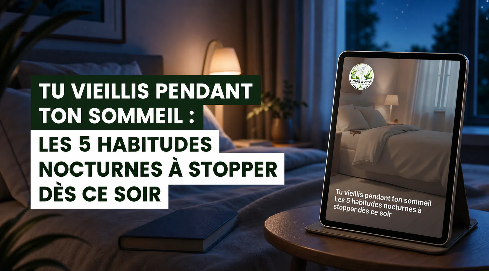 Présentation du guide Tu vieillis pendant ton sommeil : Les 5 habitudes nocturnes à stopper dès ce soir